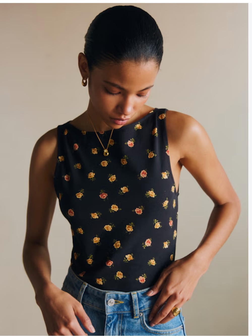 Sezane Fanny Top Organic Camila Print XXL